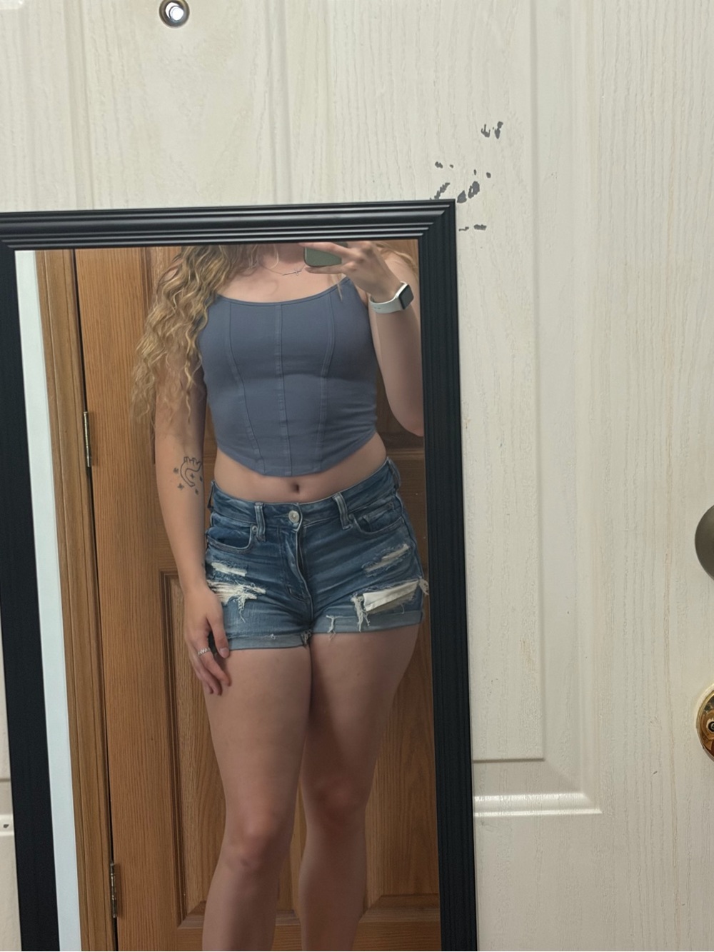 Hollister sleeveless must have collection blue corset tank top